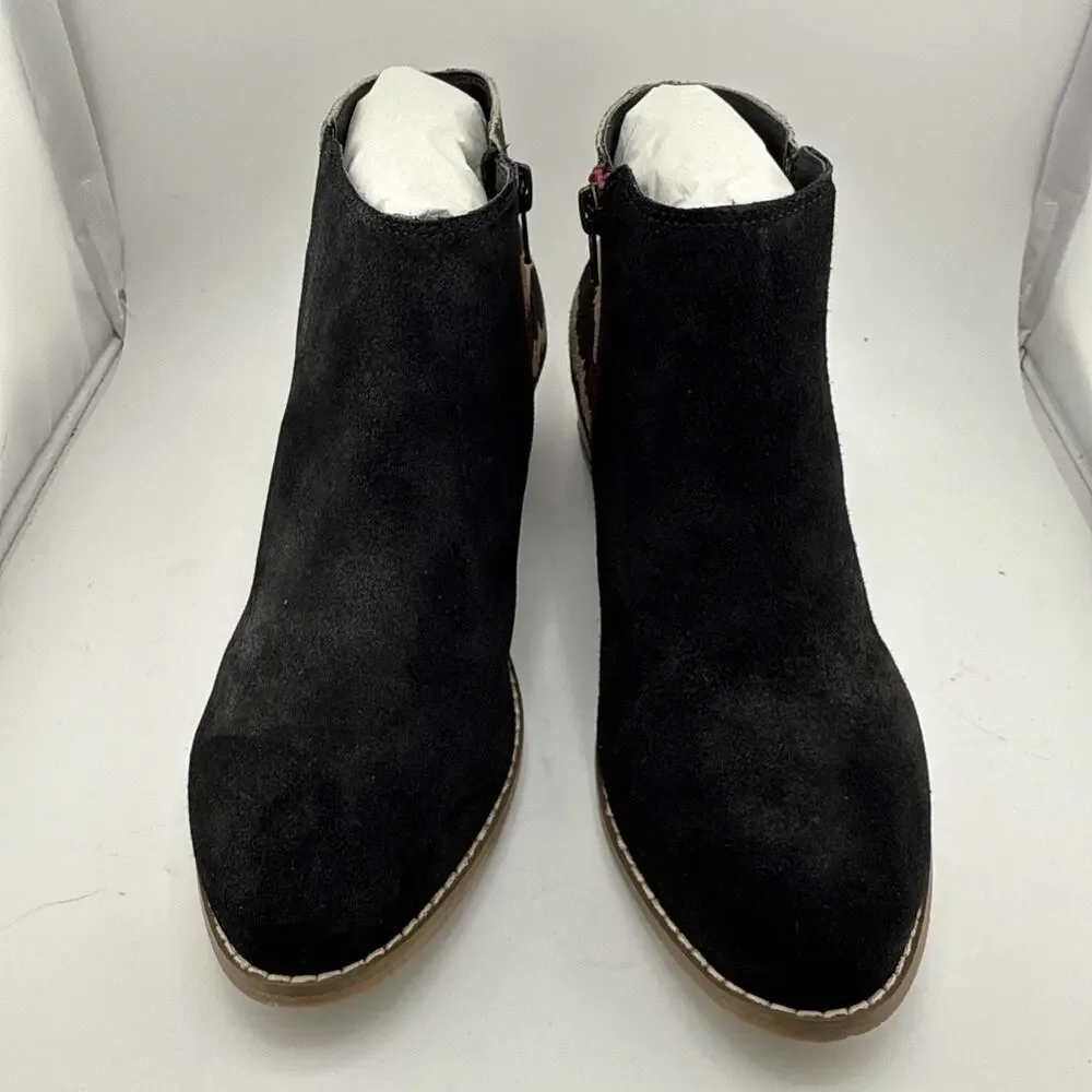 Dolce Vita Women's Size 8.5 Menko Black Suede Zebra Print Zip‎ Booties $179 NIB